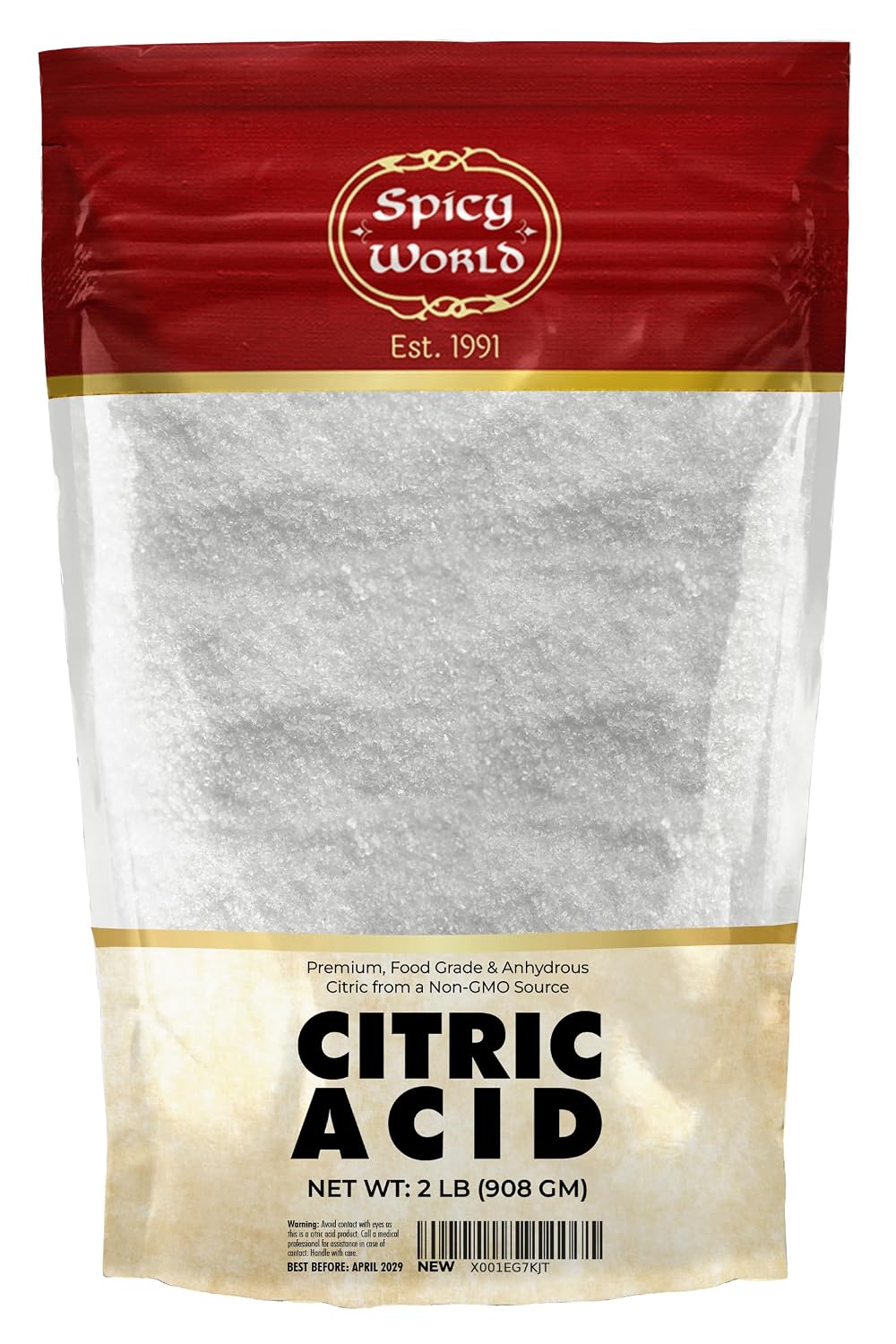 Citric Acid 2 LB Bag - 100% Pure, Food Grade & Non-GMO - Citric Acid Powder For Cleaning, Bath Bombs, Preserving