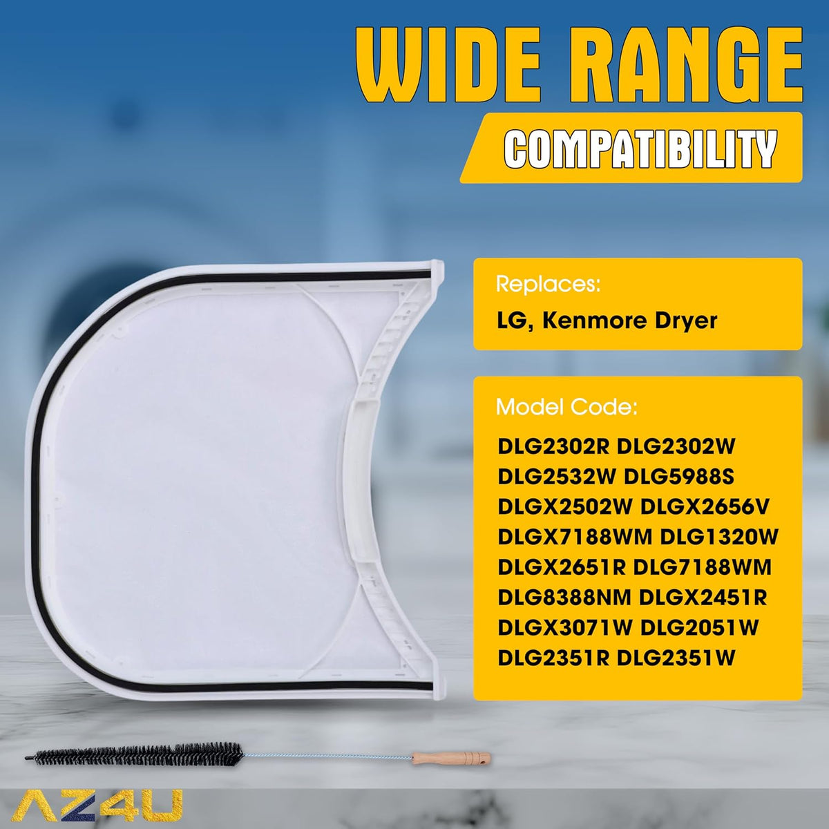 Dryer Lint Filter Screen Trap Replaces For LG DLG2302R DLG2302W DLG2532W DLG5988S DLGX2502W DLGX2656V DLGX7188WM DLG1320W DLGX2651R DLG7188WM DLG8388NM DLGX2451R DLGX3071W DLG2051W DLG2351R DLG2351W