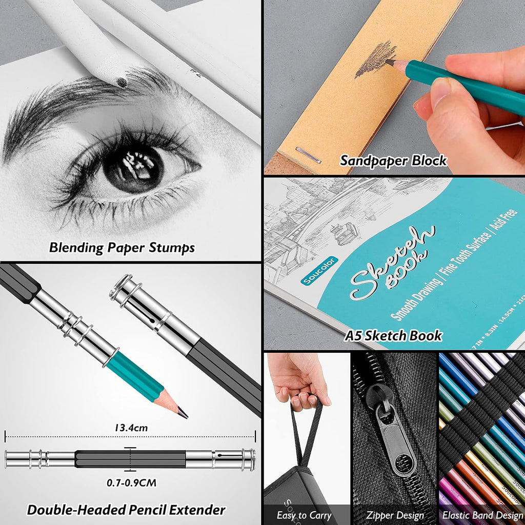 73 Pack Art Supplies Sketching Kit for Adults Artist Gifts, School Supplies, Drawing Sketching Pencils with