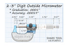 Shars 2-3" Digit-Outside Micrometer 303-2405 P)