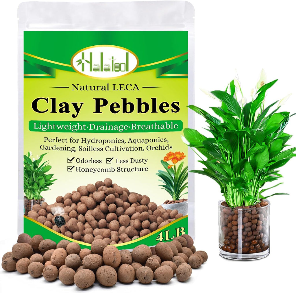 4LB Leca Balls for Indoor Plants, 4-16mm Clay Pebbles for Drainage | Lightweight Hydro Balls, pH-Neutral, Prevent