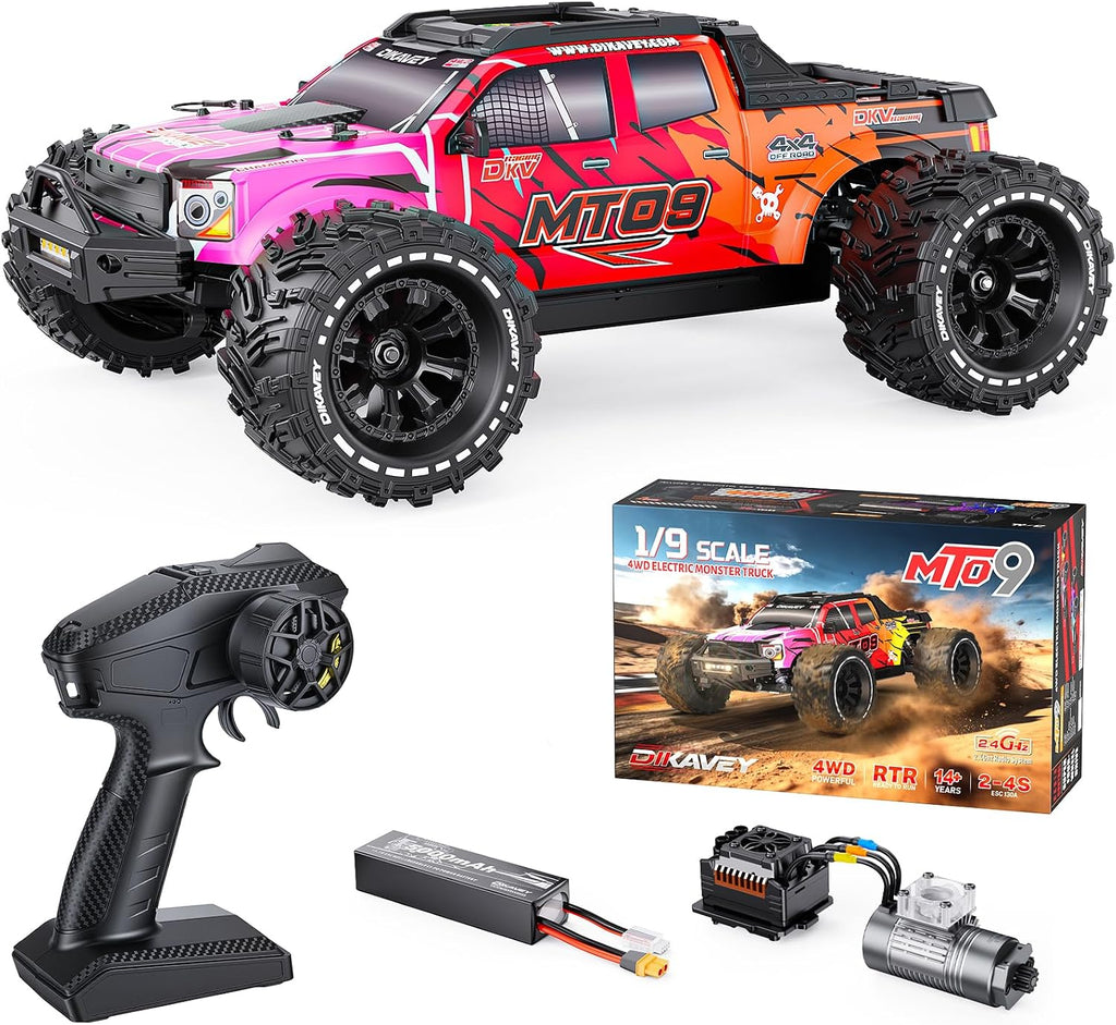 MT09 1/9 4WD Brushless RC Monster Truck,Remote Control Car for Fast Adult | 38MPH High Speed Off Road RC Car,130A ESC