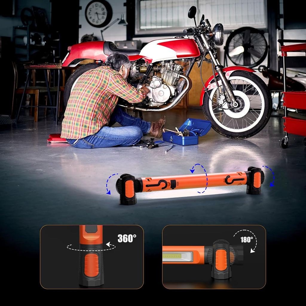 Mechanic Work Light, wokelux 3000LM LED Work Light, 5200mAh Rechargeable Magnetic Work Light, Underhood Cordless Work