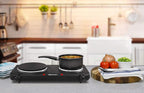 Double Cast Iron Burner, 1500W Hot Plate, Adjustable Temp