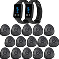 Wireless Restaurant Pager System with 15 Waterproof Call Buttons