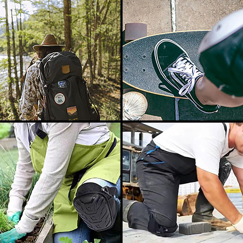 Professional Heavy Duty Knee Pads for Work Construction Flooring Gardening Cleaning Hard Shell Anti-Slip Silicone Cap