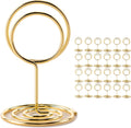 Table Number Holders, 26PCS Place Card Holder, Photo Holder (2" Gold) | Picture Holder, Cards Stand Name Menu Clips