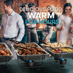 Disposable Chafing Dish Buffet Set, Food Warmers for Parties, 33 Pieces Catering Supplies - Buffet Servers and