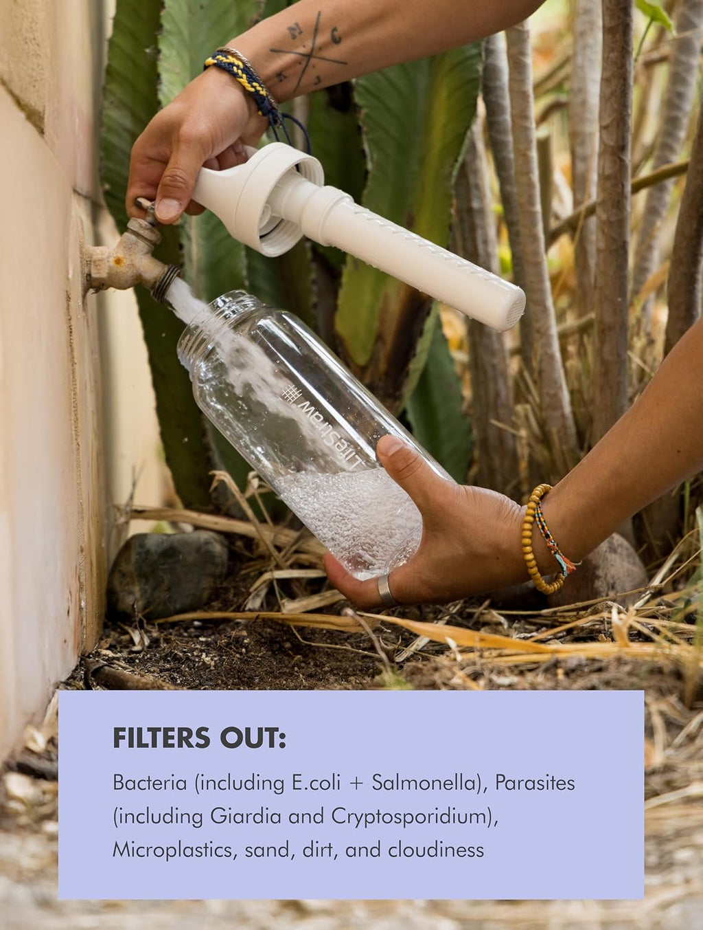 Go Series – BPA-Free Water Filter Bottle for Travel and Everyday Use Removes Bacteria, Parasites and Microplastics