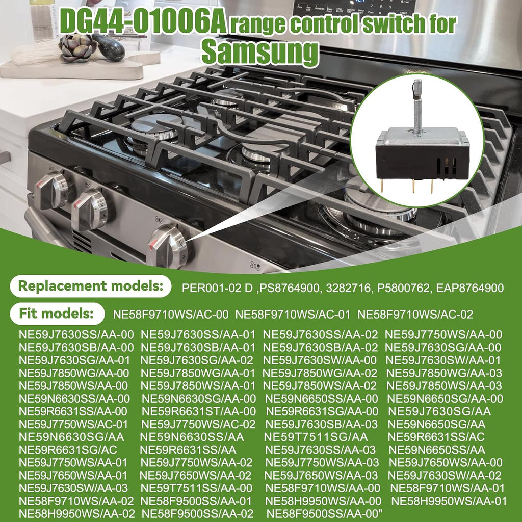 DG44-01006A PER001-02 D Dual Infinite Switch Compatible With Samsung Range
