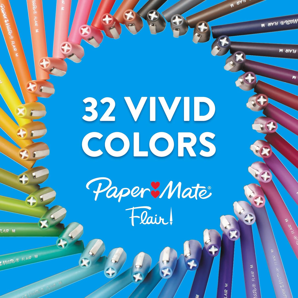 Flair Felt Tip Pens, Medium Point (0.7mm), 12 Count - For Arts & Crafts, Note-Taking, Journaling, School Supplies for