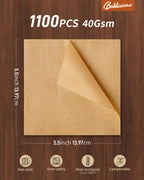 5.5x5.5inch 1100pcs Unbleached Non-Stick Hamburger Patty Paper