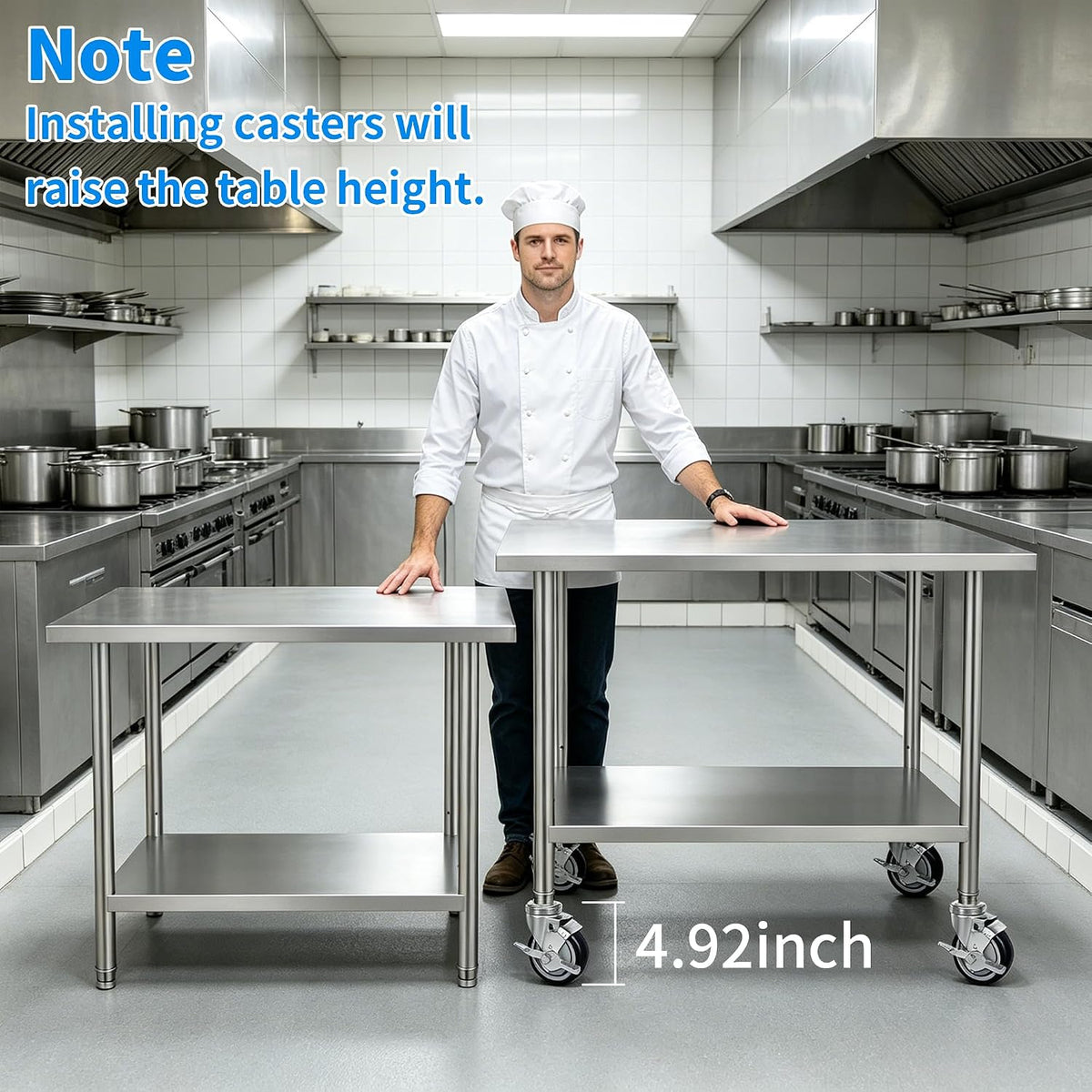 4 inch Work Table Caster Wheels for Commercial Kitchen Prep Tables