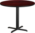 Table and 33x33 X-Base, Mahogany