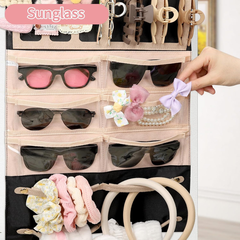 Hanging Claw Clip Organizer for Girls/Women with Hanger Metal Hooks, Claw Clip Organizer, Wall Hanging for Girl Room