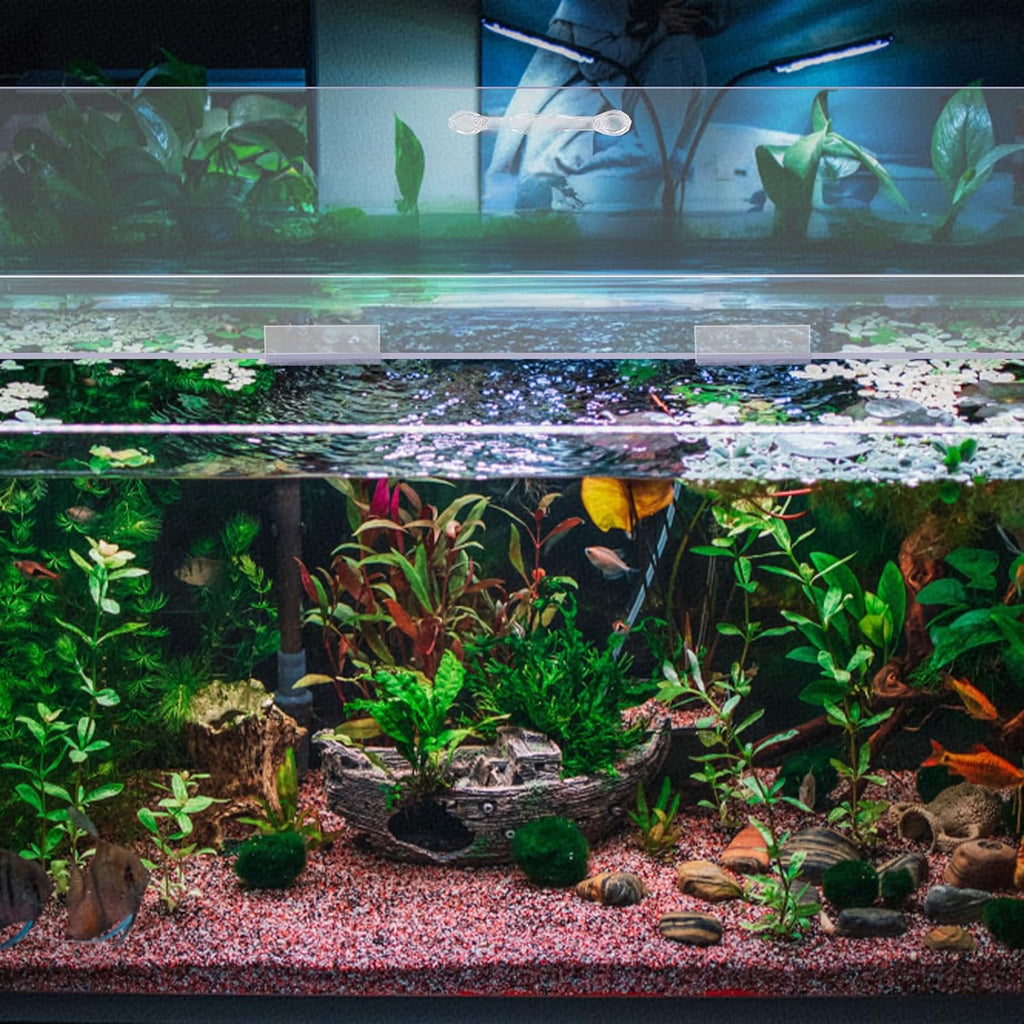 Aquarium Polycarbonate Canopy Set 29 x 11.38 x 0.12 Inch for 20/29/37 Gallon Without Center Brace Aquariums Cover