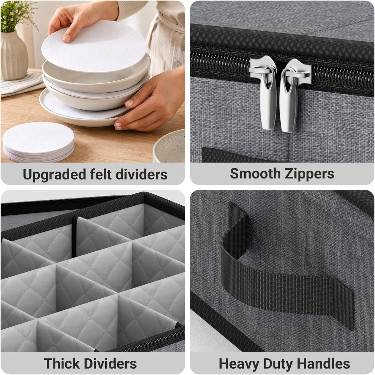 Large Capacity China Storage Containers Hard Shell Plate Storage Containers, Kitchen Packing Moving Boxes for Dishes