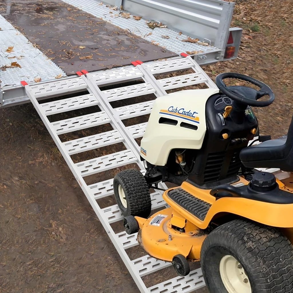 1500-LBS Capacity Aluminum Tri-Fold Loading Ramps with Load Straps