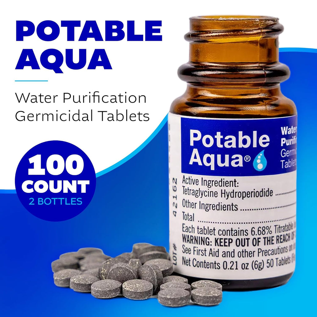 Water Purification Tablets, Portable and Effective Water Purification Solution for Camping, Hiking, Emergencies