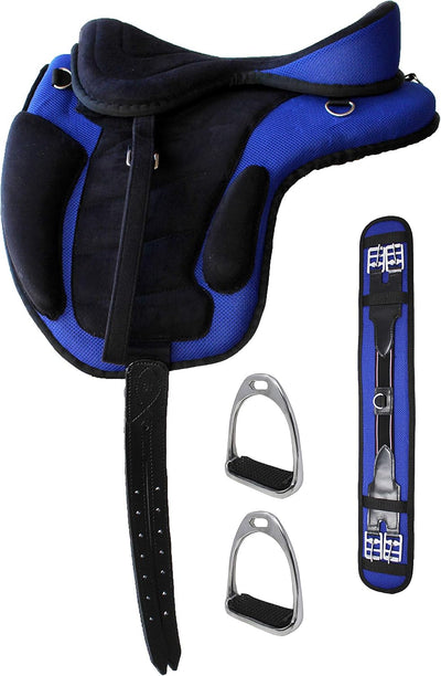 CHALLENGER English Horse Professional Equine Synthetic Treeless Saddle Stirrups 80201BL