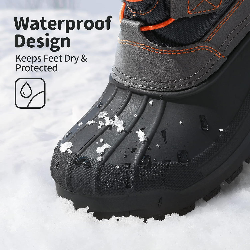 Unisex Snow Waterproof Winter Boots | Warm Faux Fur Lined Outdoor Secure Grip Anti Slip Outsole Easy Wear Windproof