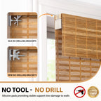 No Drill Bamboo Roman Shades, 20x64, Squirrel