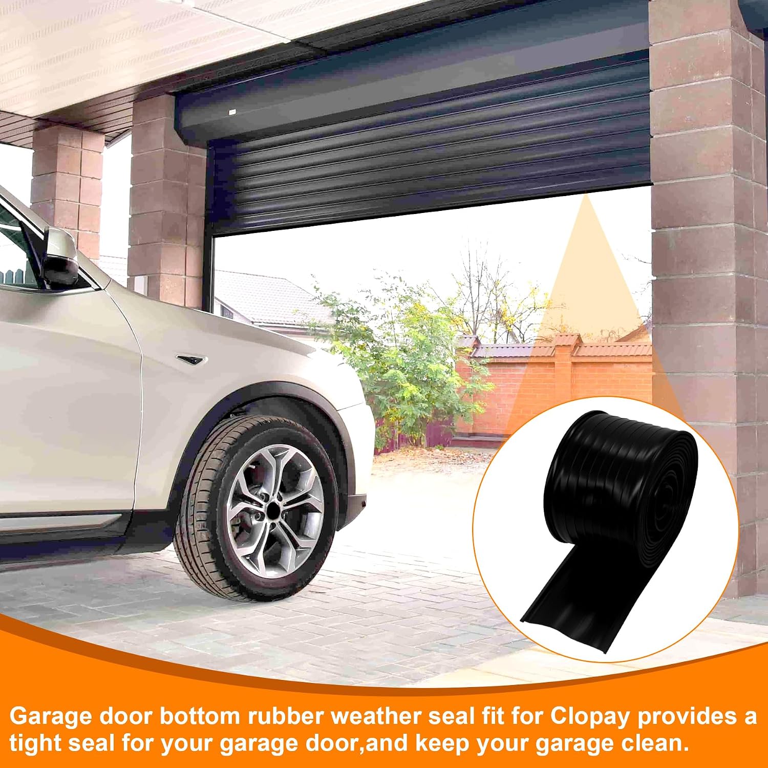 Garage Door Seals - 9 FT Fit for Clopay Single Slot Garage Door Rubber Bottom Weather Seal Replacement Weatherproof