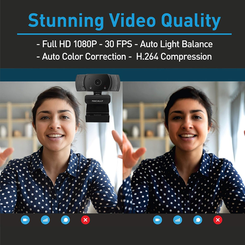 1080P Webcam with Microphone - Stay Connected Virtually - 120° Wide Angle HD 30FPS USB Computer Camera for Desktop