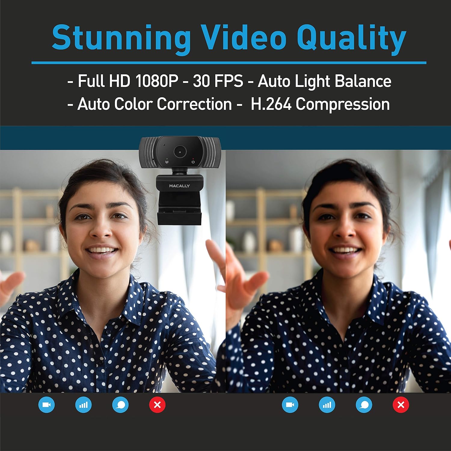 1080P Webcam with Microphone - Stay Connected Virtually - 120° Wide Angle HD 30FPS USB Computer Camera for Desktop