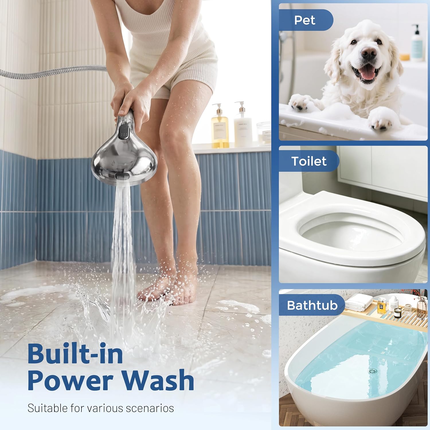 Dual Filtered Rain Shower Head Combo, Handheld Shower Head with Adjustable Bar - Rainfall Shower Head And Showerhead