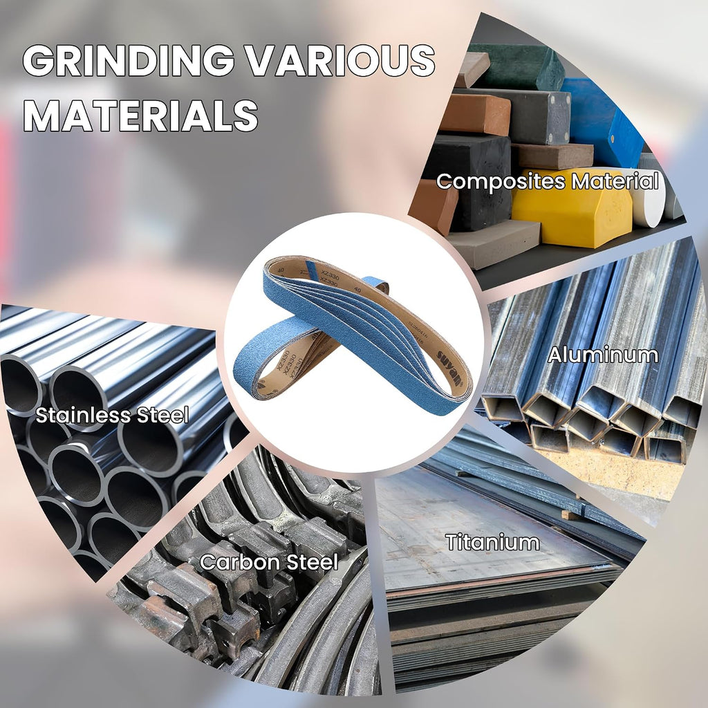 2x42 Sanding Belts 80 Grit, 10 Pack