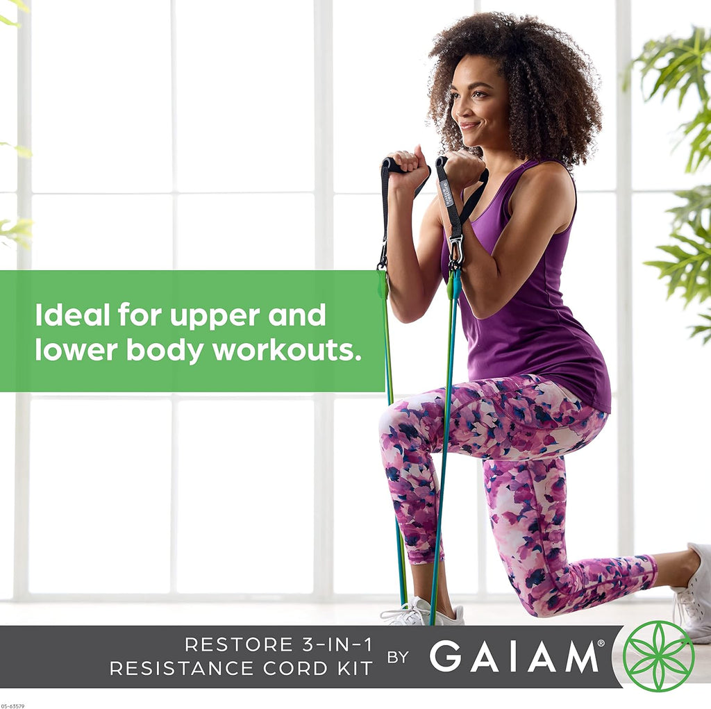 3-in-1 Resistance Band Kit with Comfort-Grip Handles and Interchangeable Strength Bands for High Intensity Training
