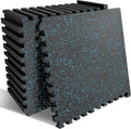 0.56" Thick 48 Sq ft Exercise Equipment Mats,12 Tiles Rubber Interlocking Puzzle Gym Flooring with High Density EVA