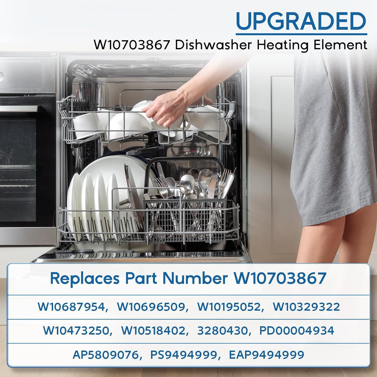 Upgraded W10703867 Dishwasher Heating Element Replacement for Whirlpool