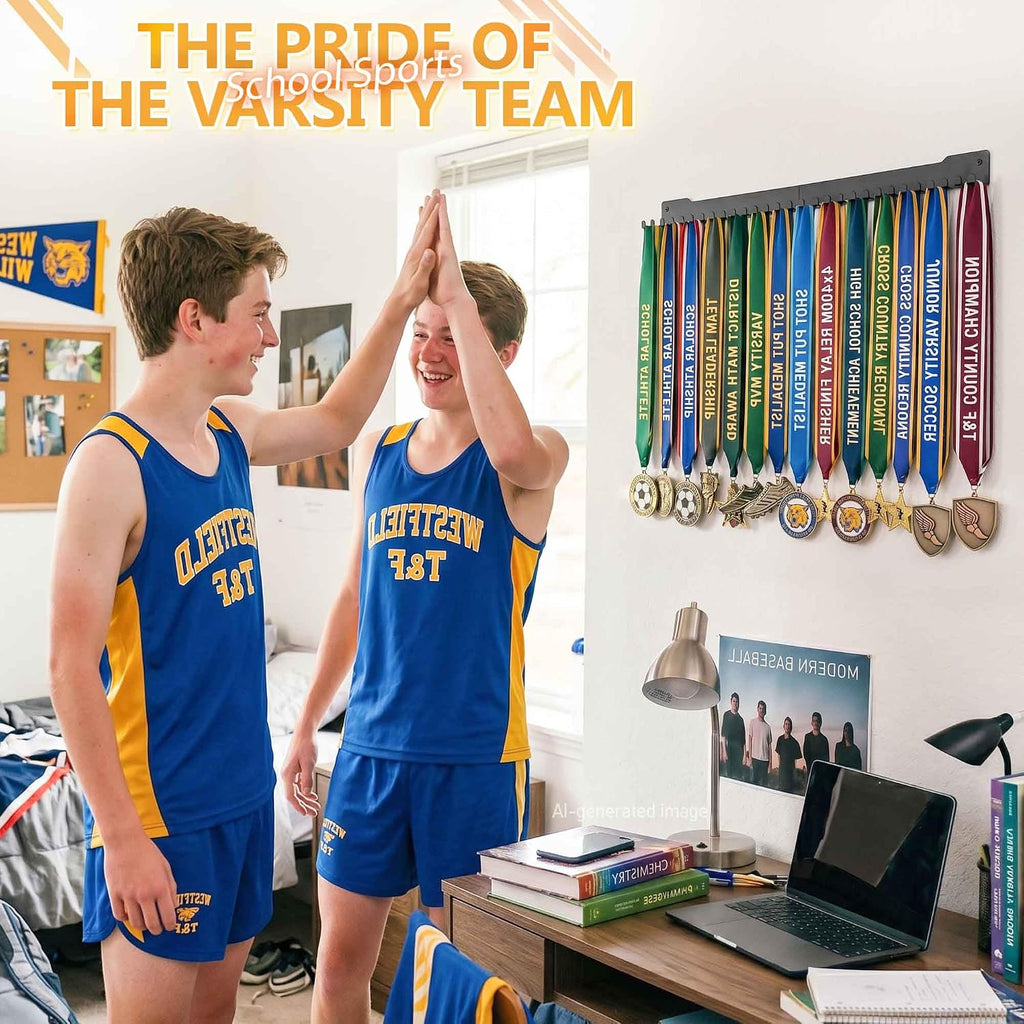 24-30 Inch Medal Hanger Display, Wall Mount Metal Ribbon Holder | Holds 60-100+ Medals, Supports 45 Lbs Capacity