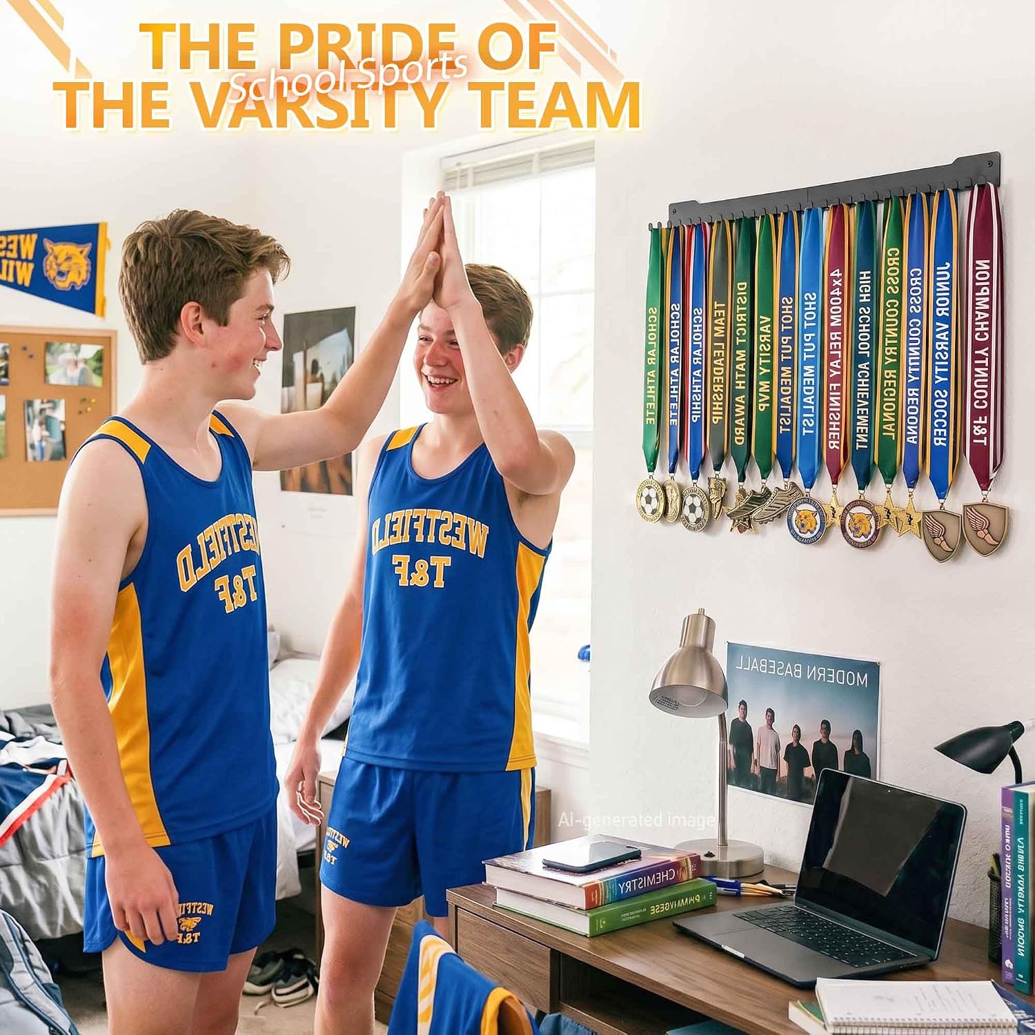24-30 Inch Medal Hanger Display, Wall Mount Metal Ribbon Holder | Holds 60-100+ Medals, Supports 45 Lbs Capacity
