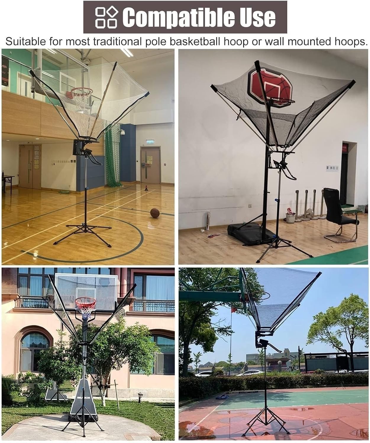 Heavy Duty Basketball Return net, Basketball Returner, Basketball Shooting Training Auxiliary Practice net, with