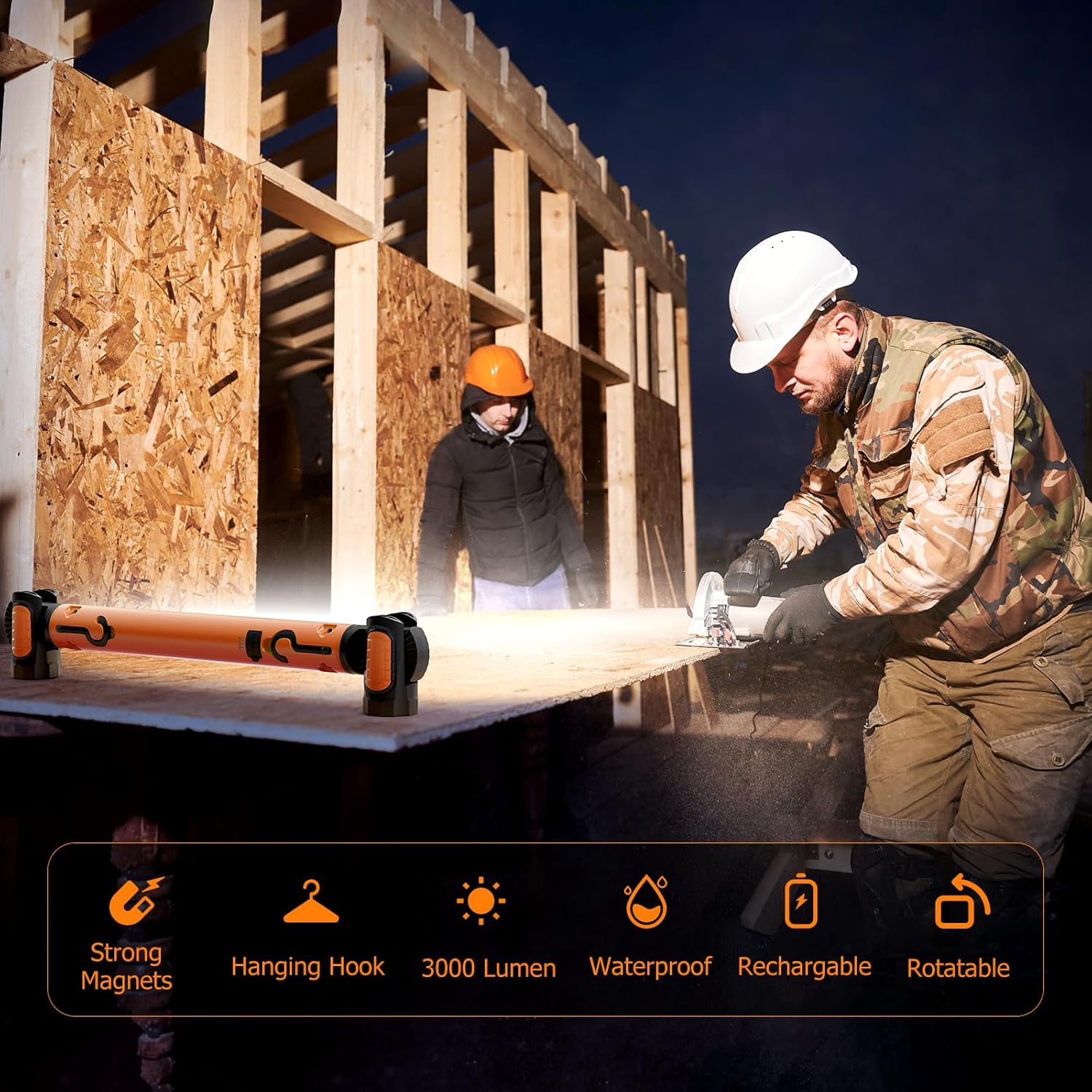 Mechanic Work Light, wokelux 3000LM LED Work Light, 5200mAh Rechargeable Magnetic Work Light, Underhood Cordless Work