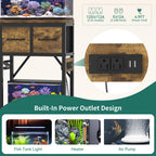 5-10 Gallon Fish Tank Stand with Power Outlets & Storage HAS021SSR