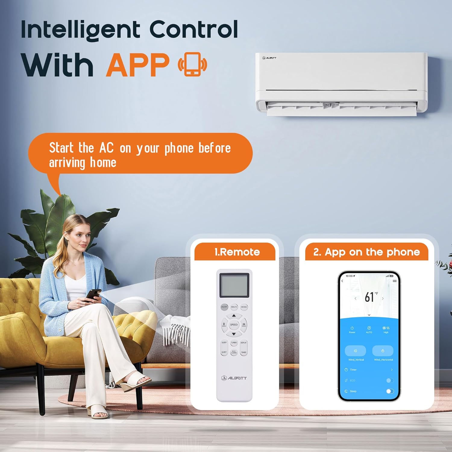 12,000 BTU Mini Split Air Conditioner and Heater SEER2 18, 115V | Inverter Energy-Efficient AC with Self-Cleaning