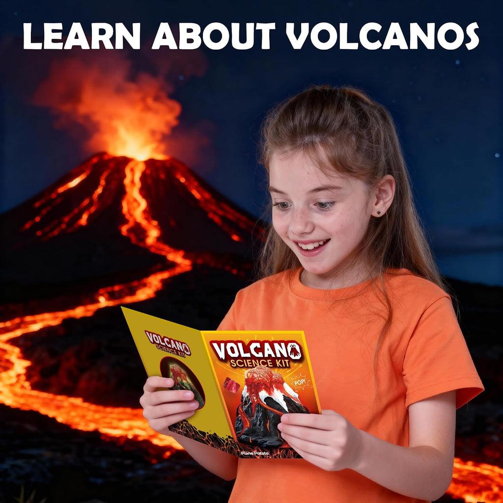 Volcano Science Kit, Kids Erupting STEM Experiment Set | Make a volcano erupt! Science experiment kit with non-toxic