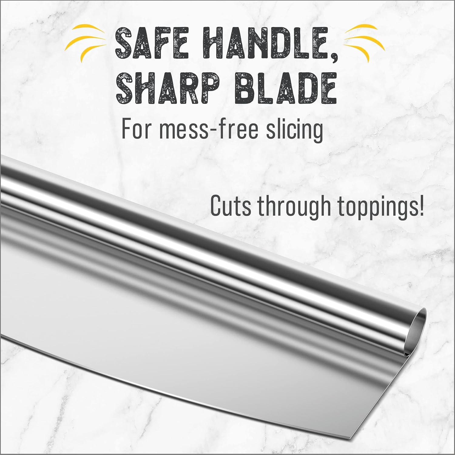 Pizza Cutter Rocker Blade, with Plastic Cover, 14"