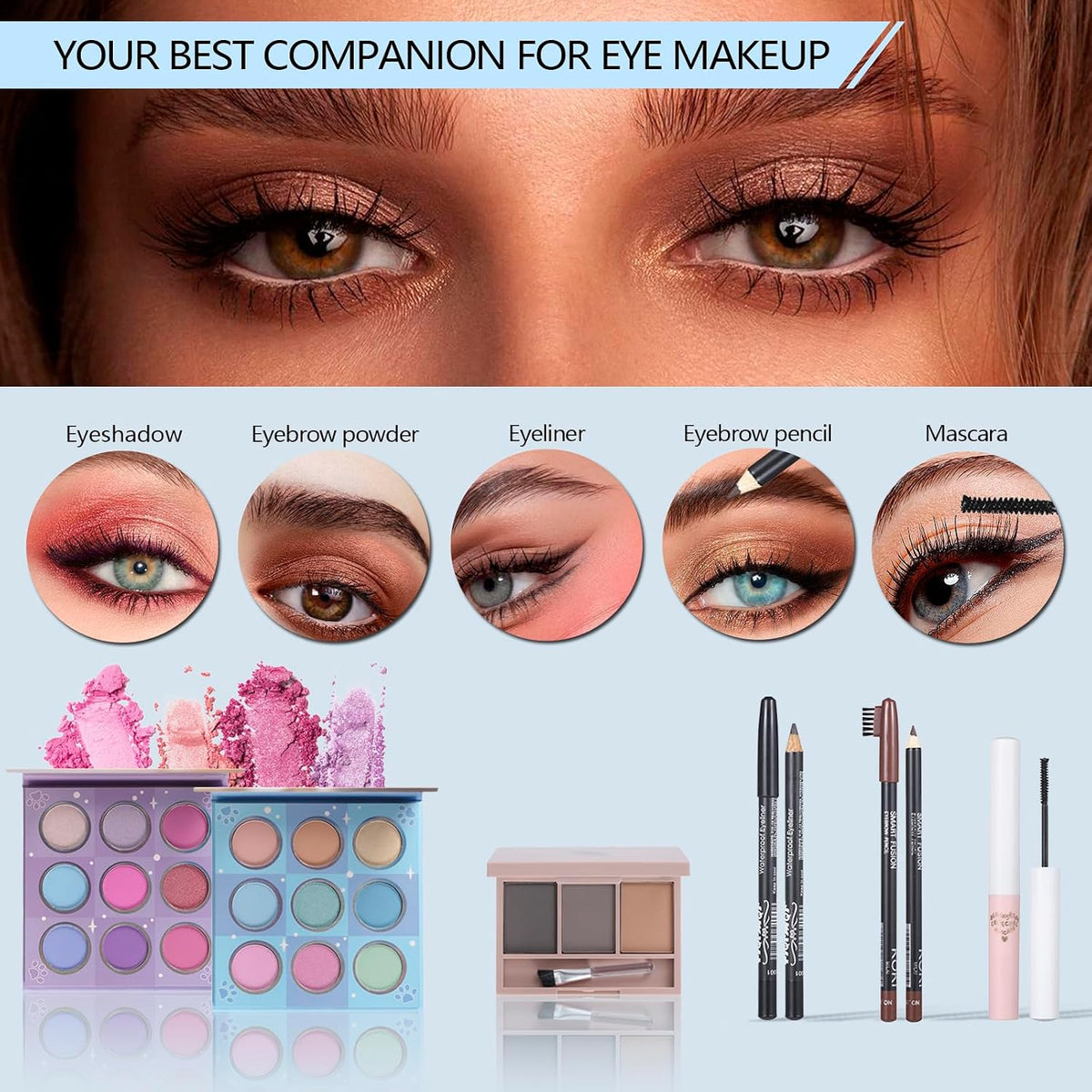 Makeup Kits For Girls Teens, Makeup Gift Set For Women with Eyeshadow Palettes, Brushes, Lip Gloss, Travel Make up