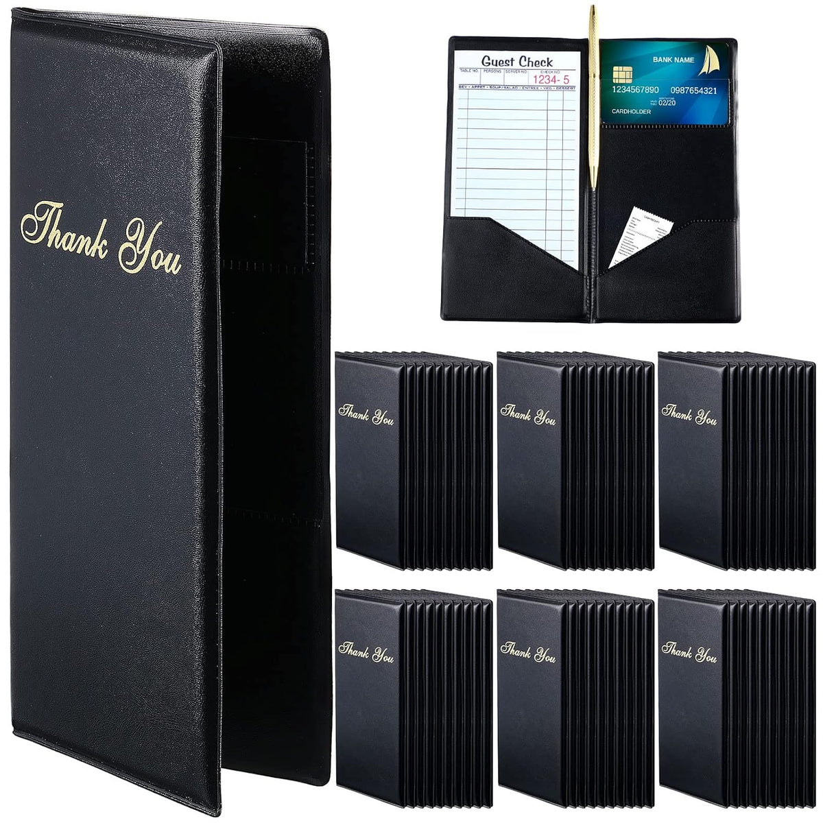 60 Pcs Check Presenters for Restaurants, Guest Bill Card Holders Restaurant Check Presenters Restaurant Tip Holders