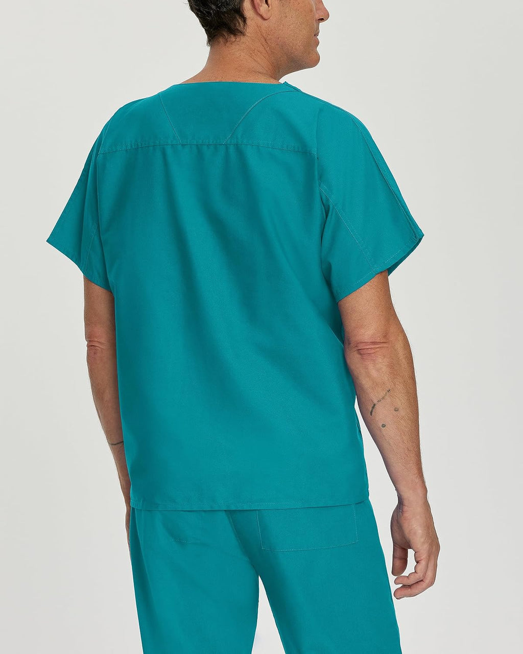 Essentials Unisex Relaxed Fit 1-Pocket V-Neck Scrub Top 7502 Teal