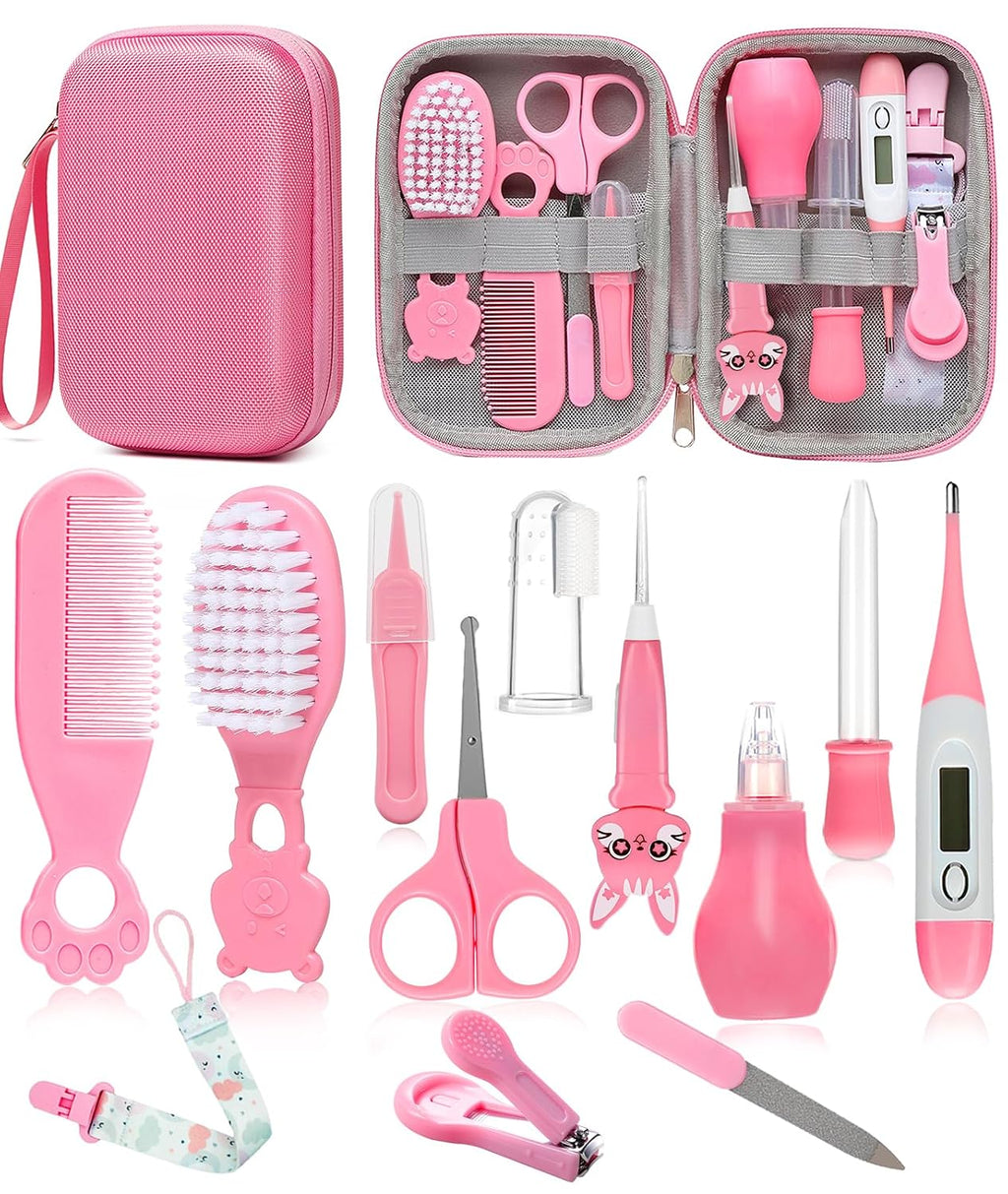 Baby Healthcare and Grooming Kit, Safety Newborn Nursery Baby Care Kit, with Hair Brush Comb, Nail Clipper