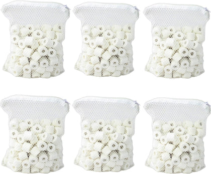 Bio Ceramic Rings 6 lbs Aquarium Sump Filter Media Fish Tank Koi Pond Canister Filter Media in 6 Free Mesh Bags