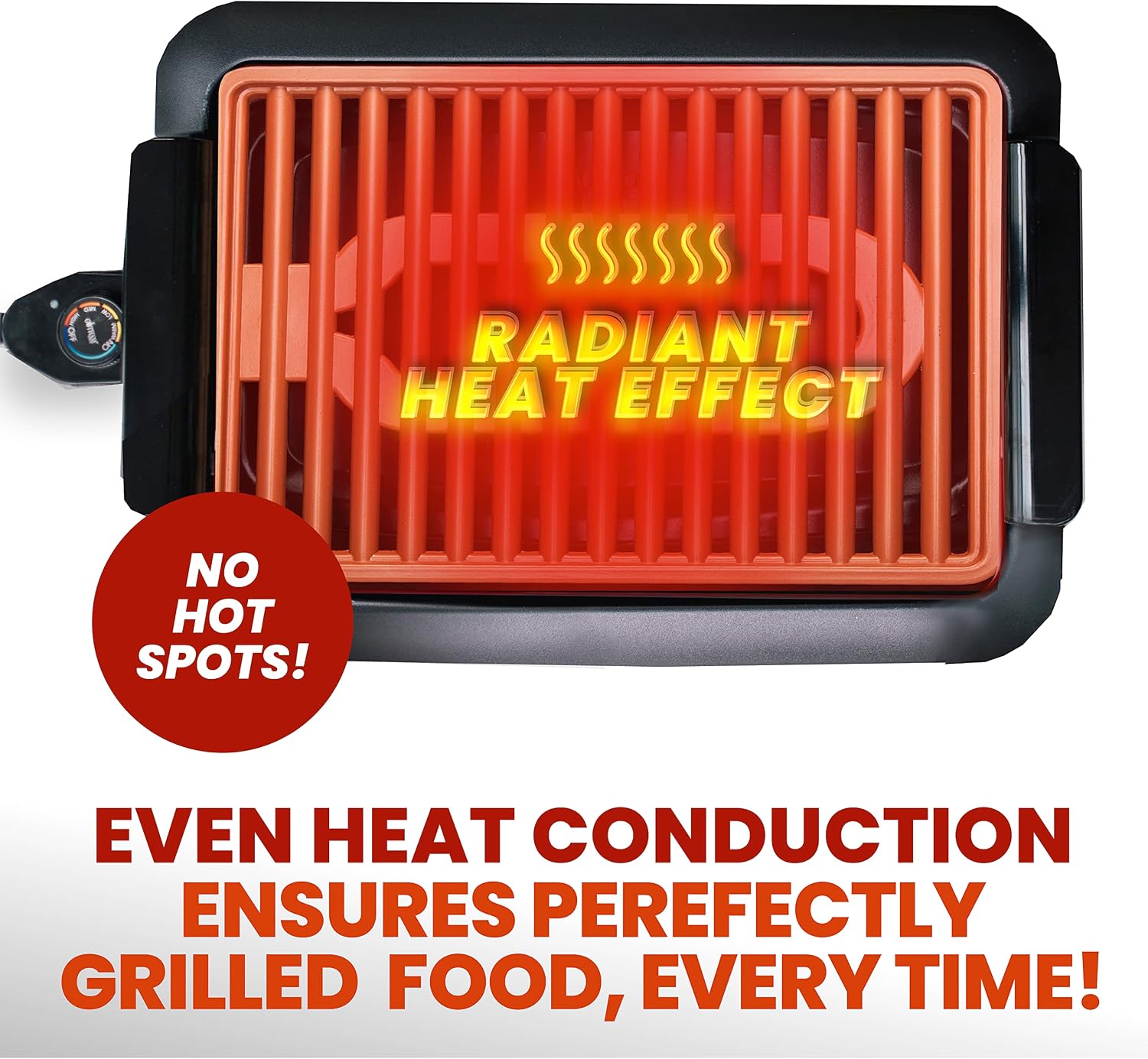 Smokeless Indoor Grill with Ceramic Coating & Adjustable Heating, Electric Removable Grill/Griddle Plate, Nonstick