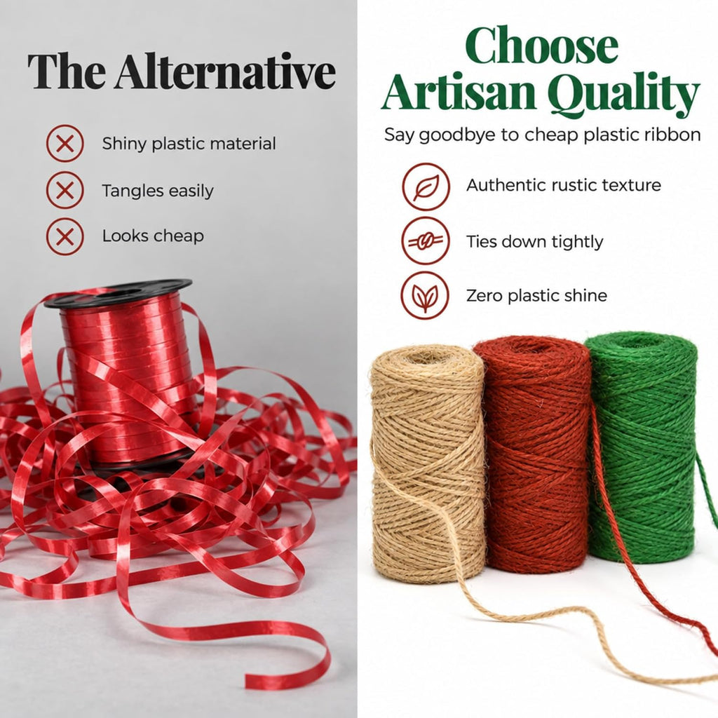 Christmas Baker's Jute Twine, 3 Rolls of Decorative Holiday String
