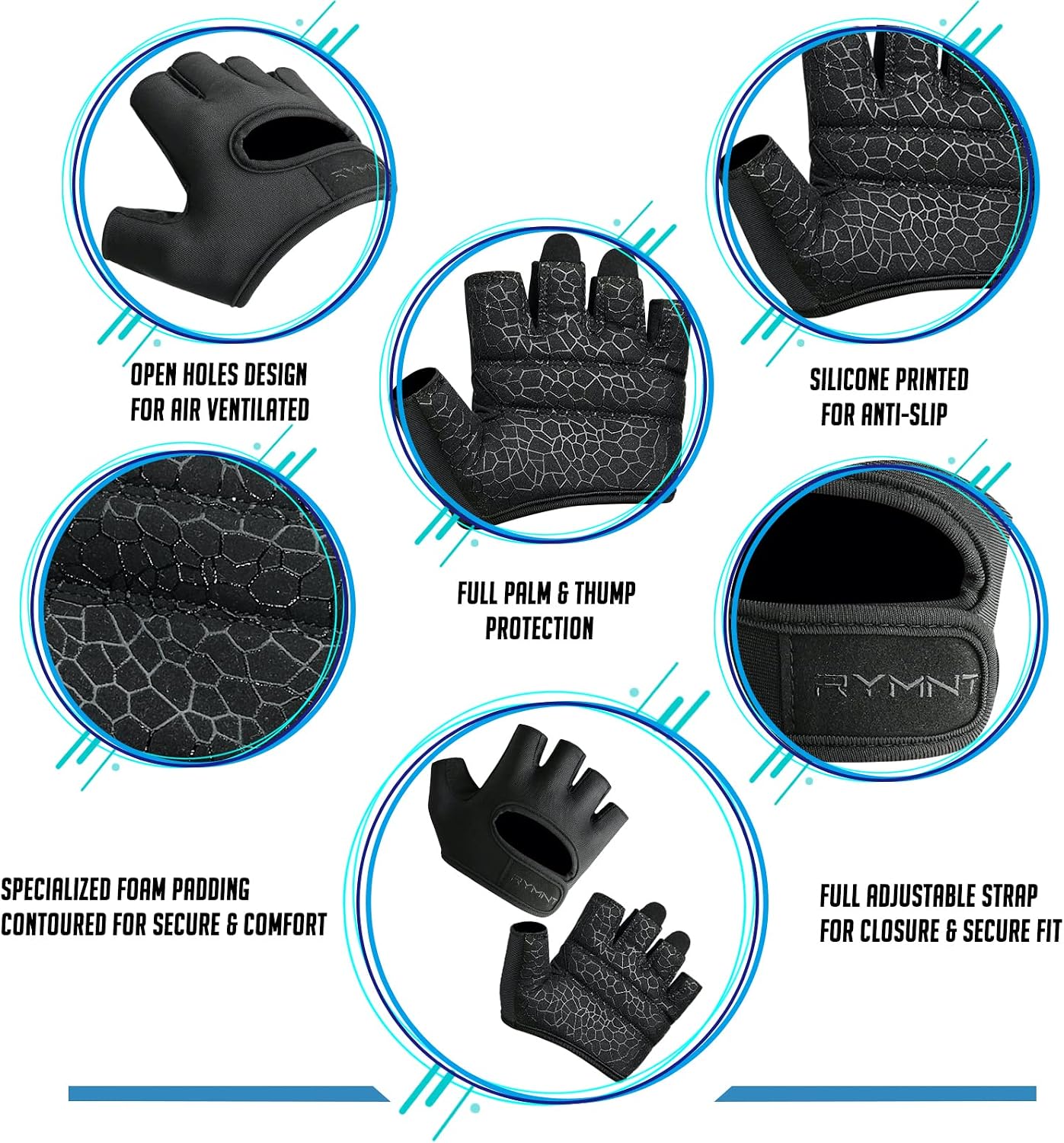 Short Workout Gloves for Women Men, Weight Lifting Gloves Full Palm Pads | Minimal Gym Gloves for Weightlifting